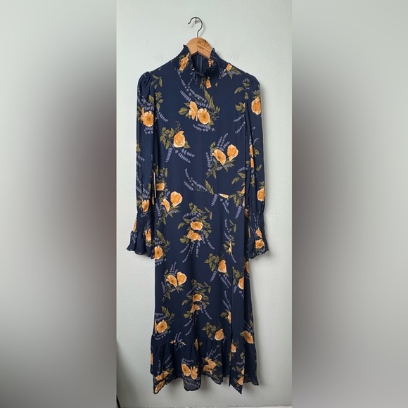 NWT REFORMATION Galena Long Sleeve Midi Dress in Petite Jardin Size 12 - Picture 4 of 16